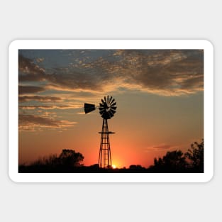 Kansas Country Windmill Blaze Orange Silhouette Sticker